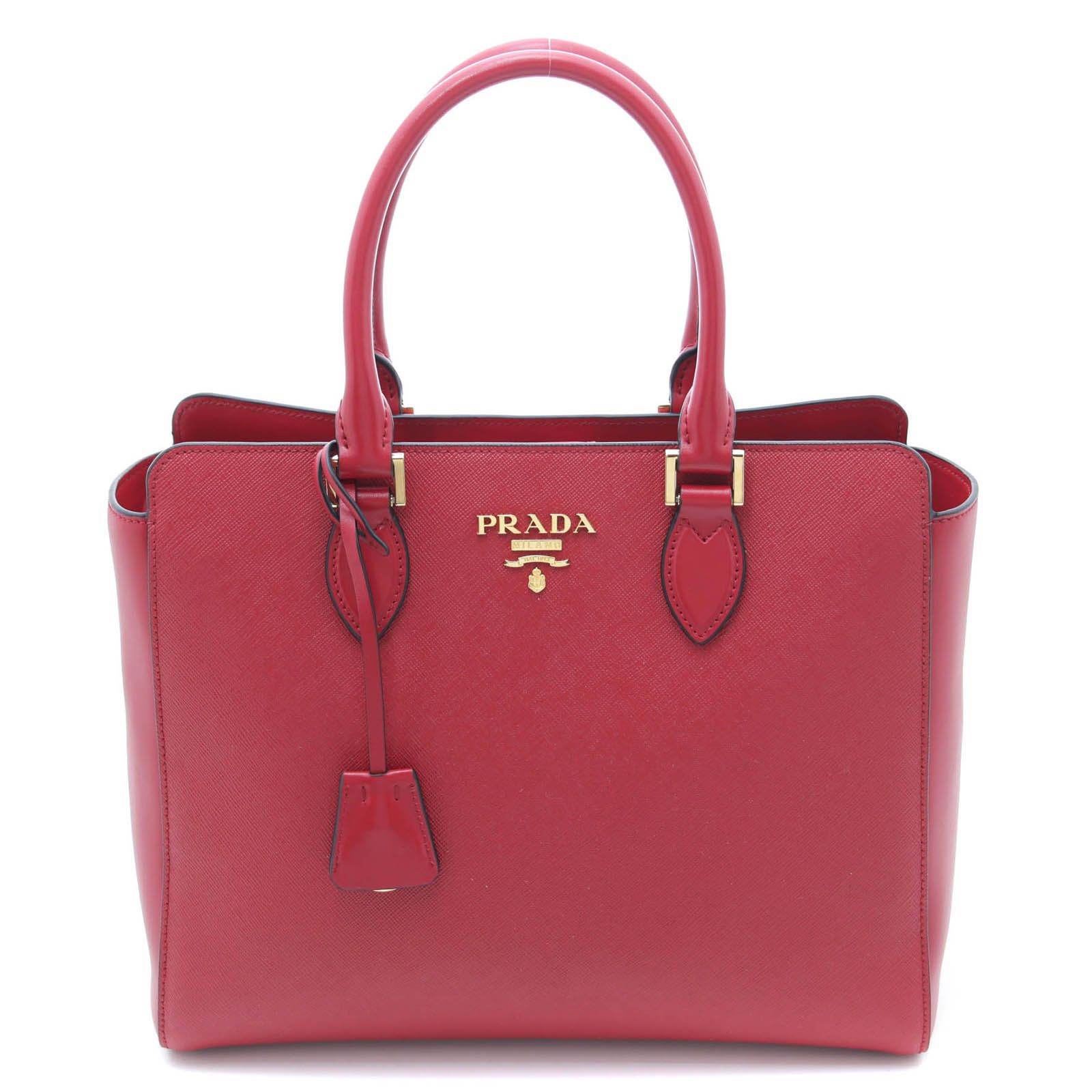 PRADA プラダ 2wayバッグ レッド サフィアーノ 1BA189 ショルダー