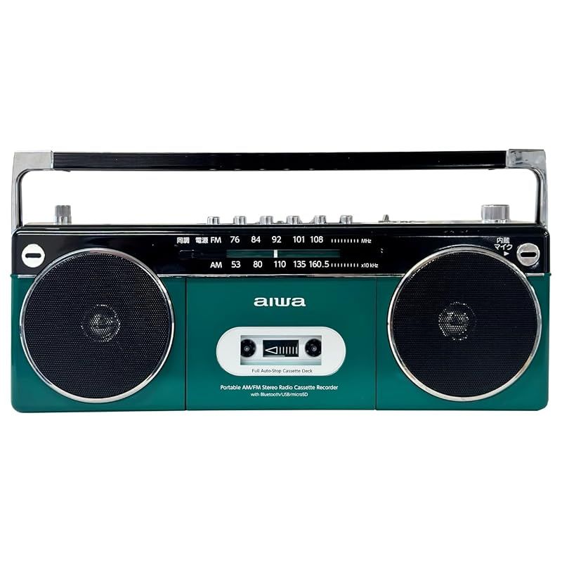 【新品】 Aiwa アイワ ラジカセ audio -G RCP2 カセットテープ プレーヤー グリーン GAA4-RCP0002(GN) 0