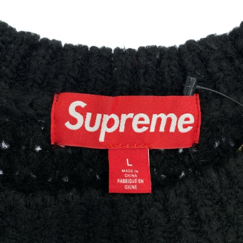 【中古】Supreme Small Box Waffle Sweater Black ニット L 黒[66][240066184703] 中古】Supreme Small Box Waffle Sweater Black ニット L 黒[66