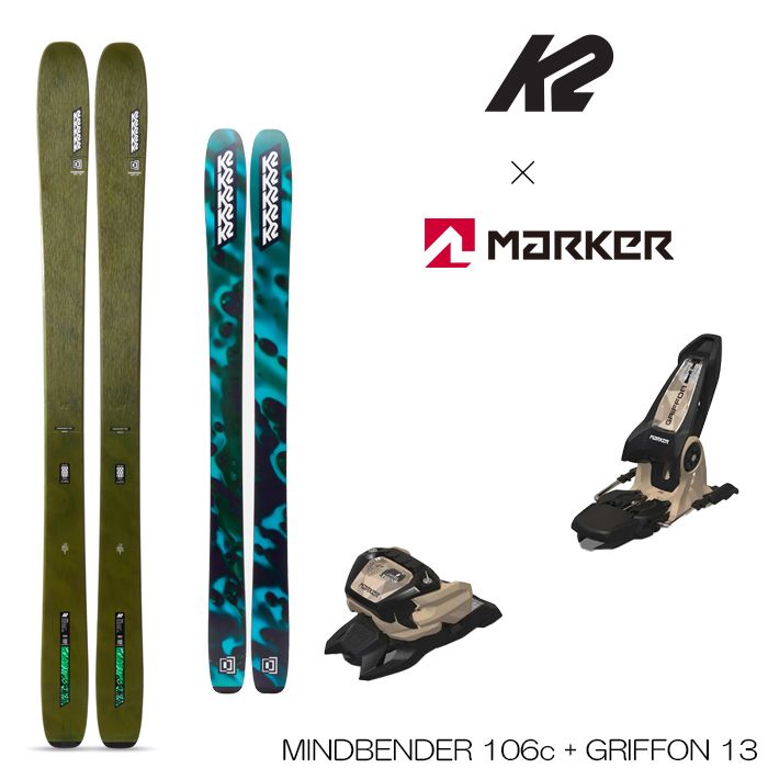 スキー板 メンズ ビンディング セット 25-26 K2 MINDBENDER 106 C + MARKER GRIFFON 13 金具付