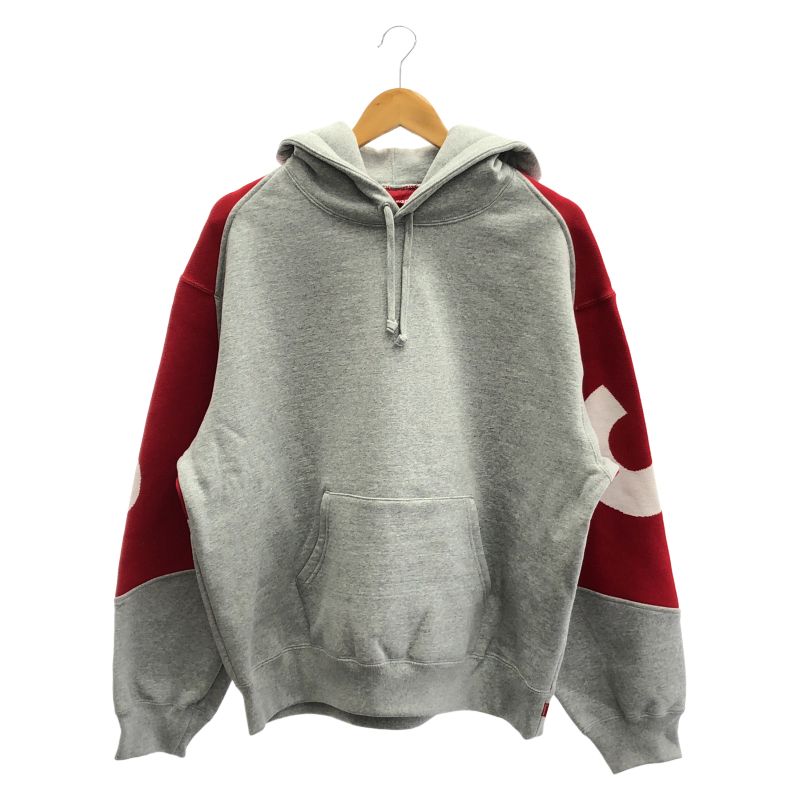 中古】supreme Big logo Jacquard Hooded sweatshirt M グレー