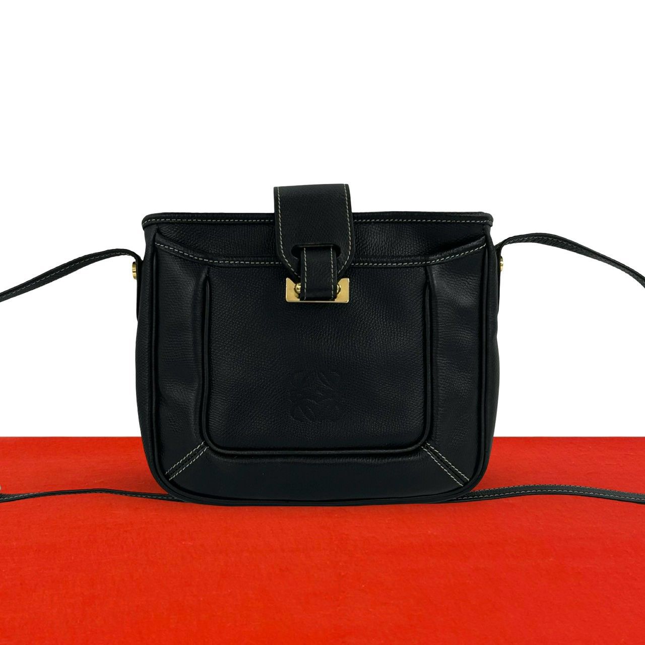 極 美品 希少品 LOEWE ロエベ ヴィンテージ アナグラム レザー 本革