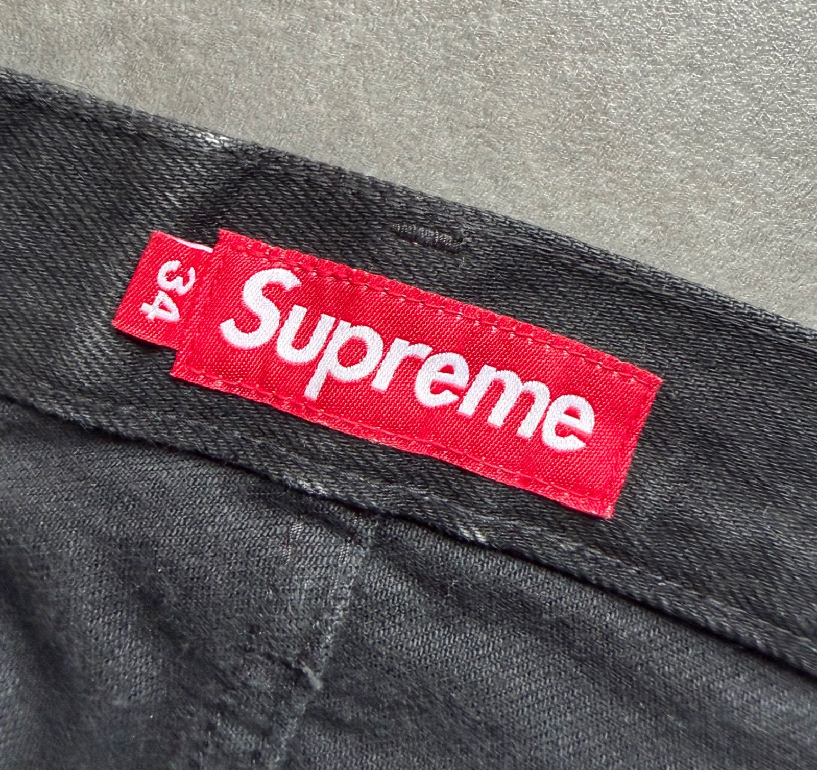 Supreme ボックスロゴ デニムパンツ ジーンズ 34 ブラック 