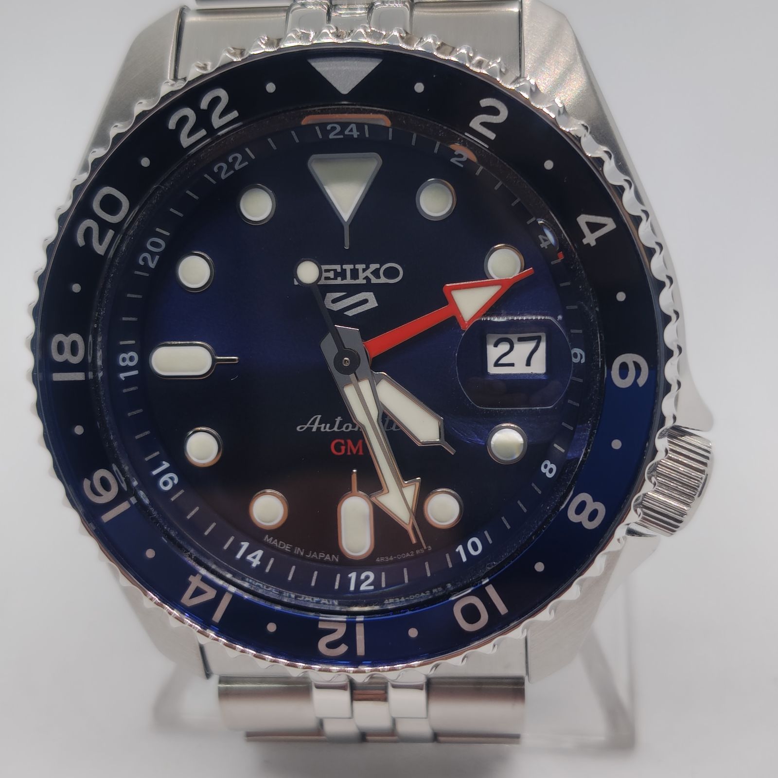 美品 SEIKO セイコー 5スポーツ SKX GMTモデル SBSC003 腕時計ネイビー