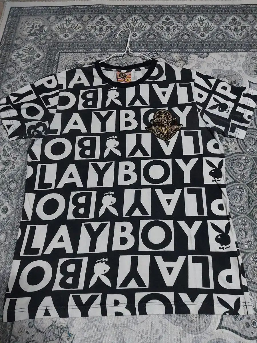 90s PLAYBOY Tシャツ ホワイト XL USA プレイボーイ PLAYBOY(プレイボーイ) オールオーバ ロゴ 半袖 TシャツL 【公式通販】