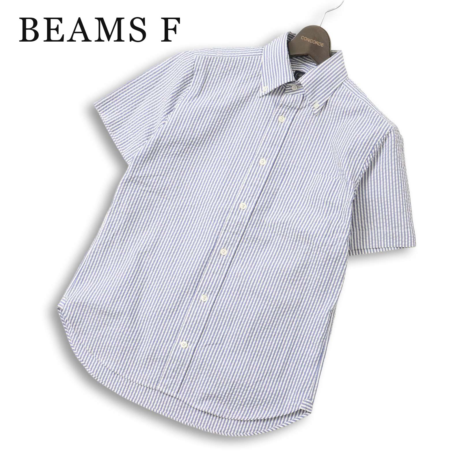 BEAMS F ビームスF 春夏☆ シアサッカー ストライプ 半袖 ボタンダウン