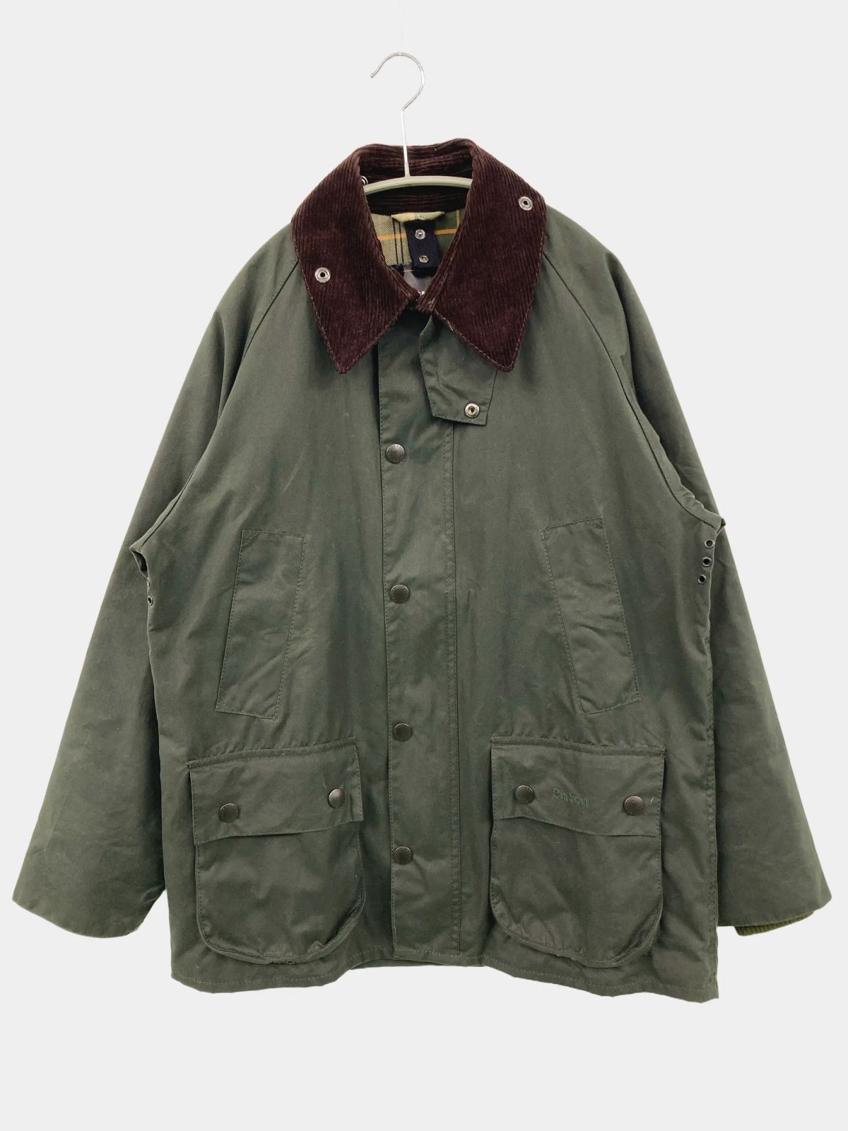 Barbour バブアー ブルゾン カーキ 無地 ミドル丈 フードなし ジップ