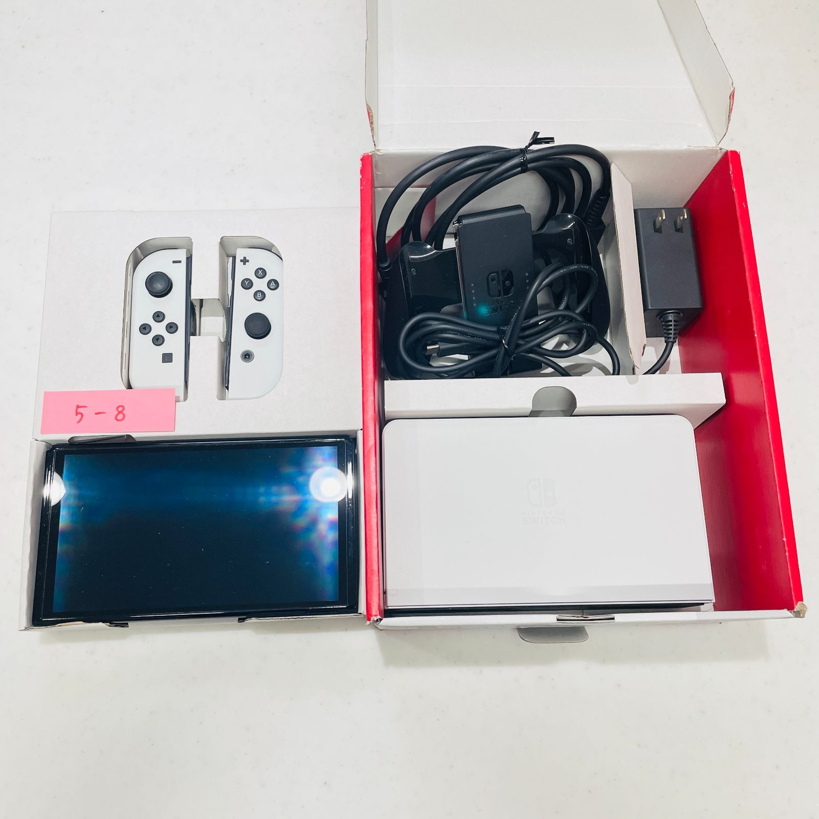 液晶ヤケなし Nintendo Switch 有機ELモデル ホワイト 外箱/周辺機器付