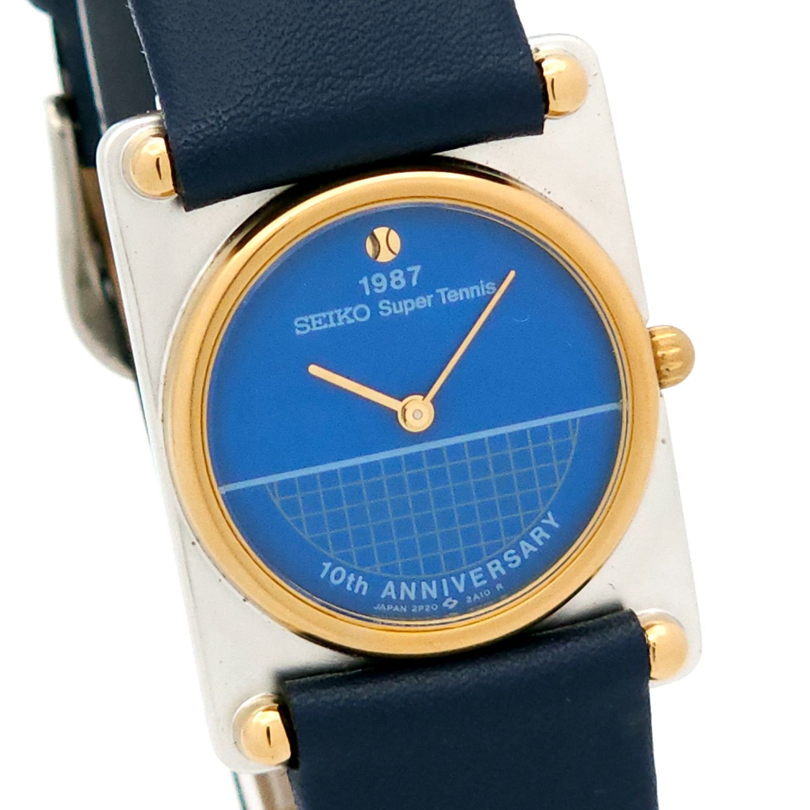 Good Condition Seiko Seiko Super Tennis 1987 10th Anniversary 2P20-0C6A QZ Movement Item Blue