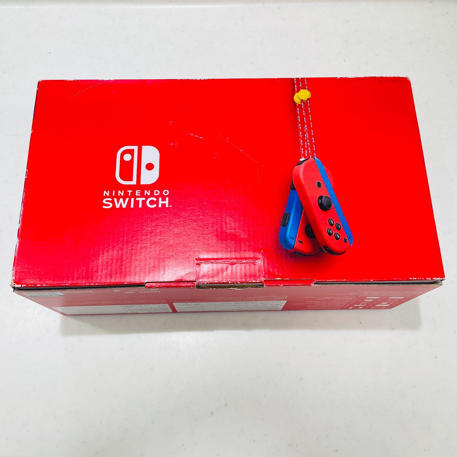 美品/液晶ヤケなし 2021年製 Nintendo Switch マリオレッド×ブルー