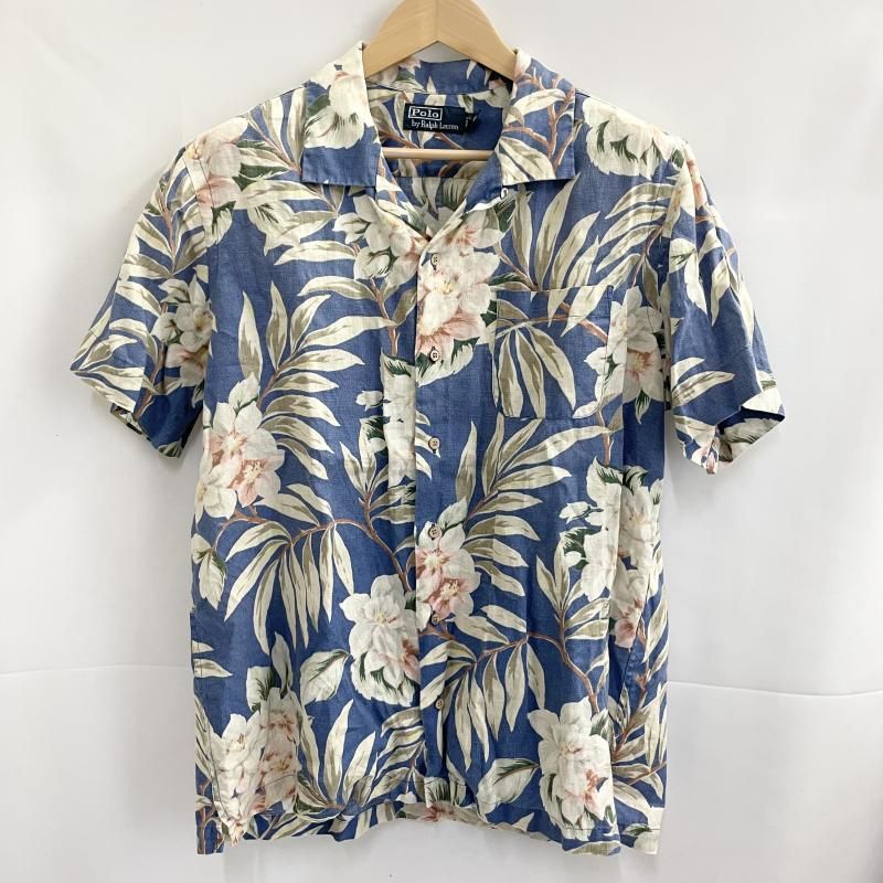 中古】RALPH LAUREN アロハシャツ サイズXL 花柄 ブルー[19] 【公式通販】