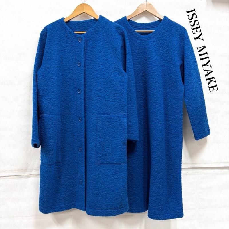 美品✨近年✨HaaT ISSEY MIYAKE バンドカラー　ロングワンピース イッセイミヤケ HaaT ハート ボア ノーカラー ロング コート 長袖