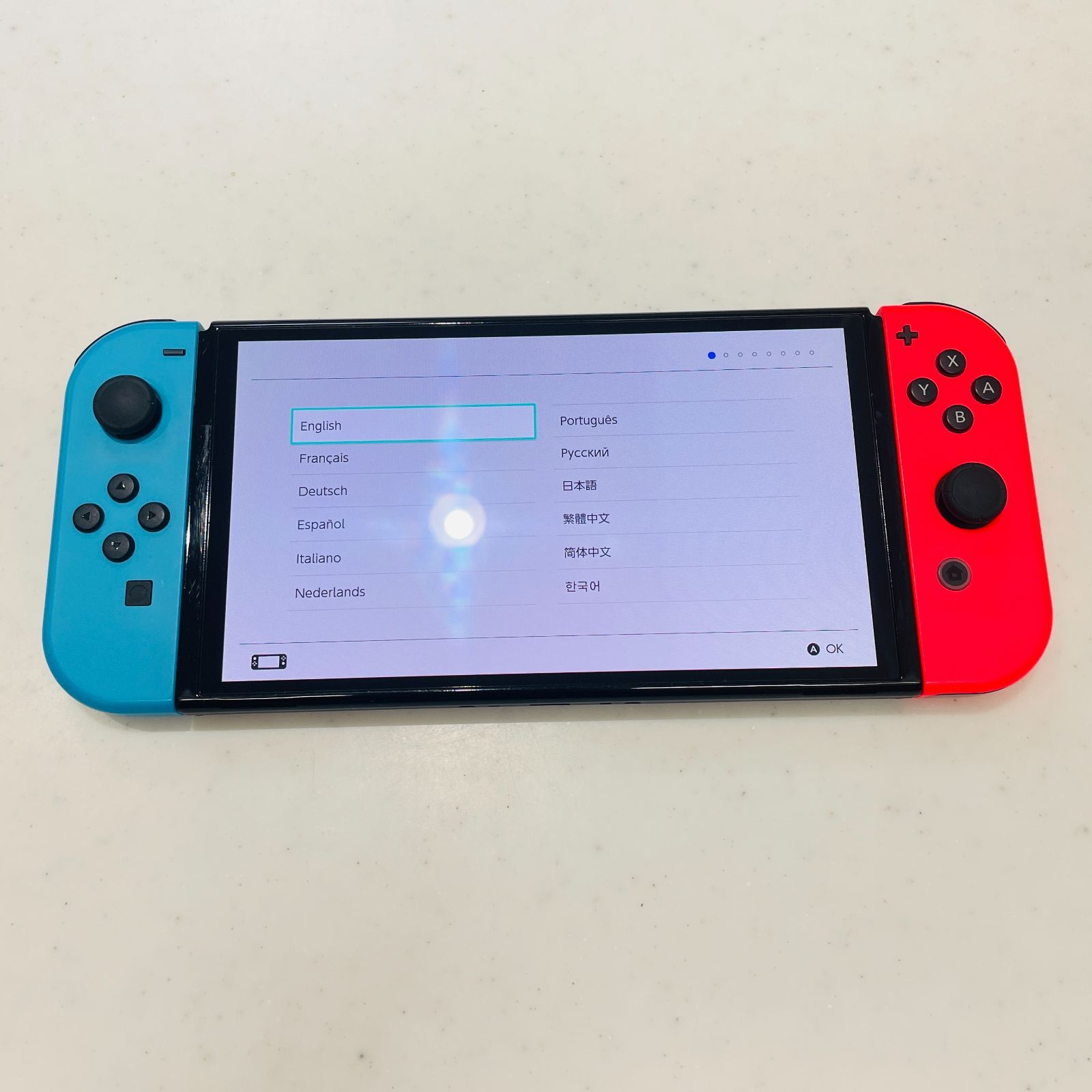 液晶ヤケなし 2023年製 Nintendo Switch 有機ELモデル ネオンブルー