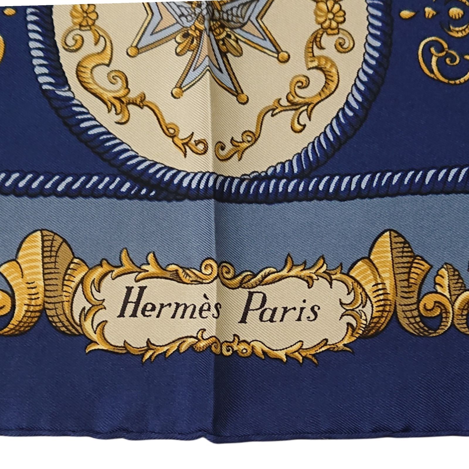 美品】HERMES エルメス カレ90 LVDOVICVS MAGNVS シルクスカーフ