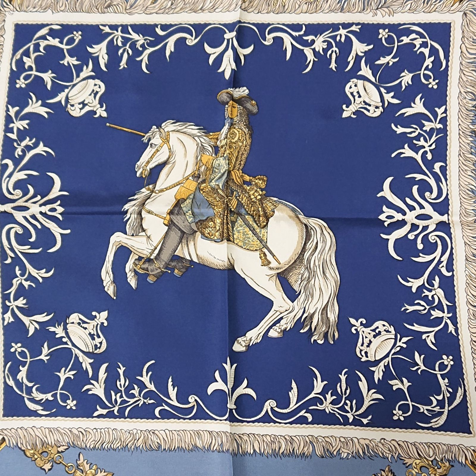 美品】HERMES エルメス カレ90 LVDOVICVS MAGNVS シルクスカーフ