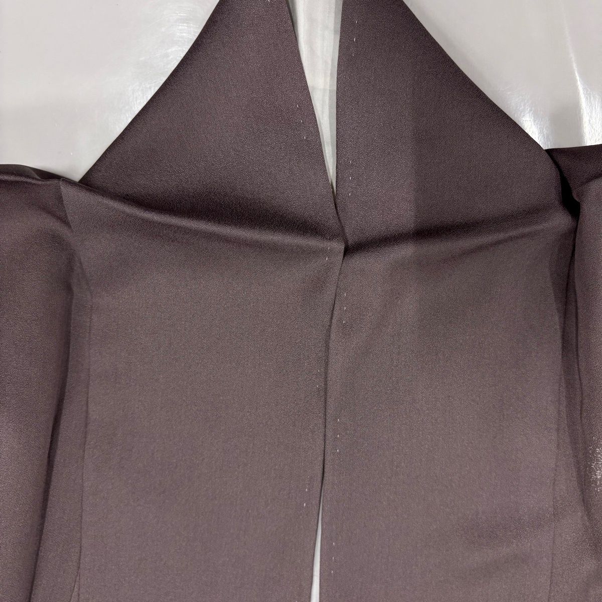 付下げ 身丈156cm 裄丈62.5cm S 袷 扇 草花 刺繍 金彩 小豆色 正絹 秀