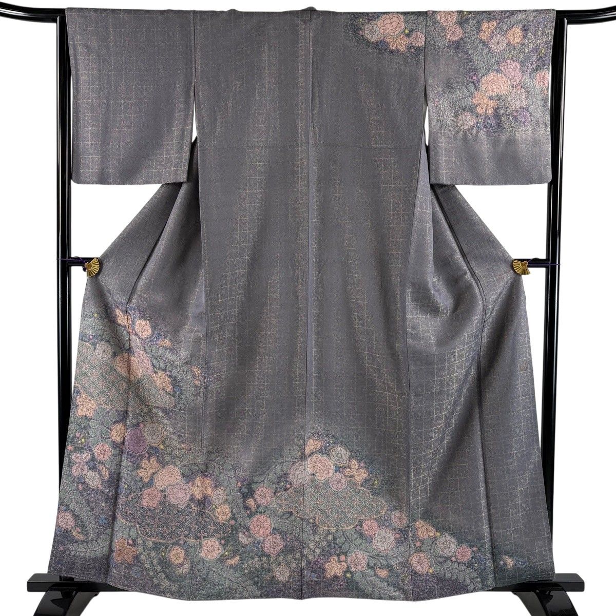 訪問着 名品 160.5cm 64cm 正絹 正絹 名品 訪問着 裄丈68.5cm 身丈