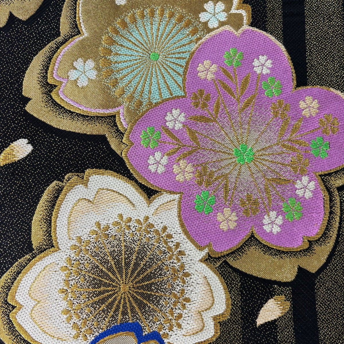 美品】 振袖 身丈172.5cm 裄丈72cm L 袷 袋帯フルセット 草花 雪輪