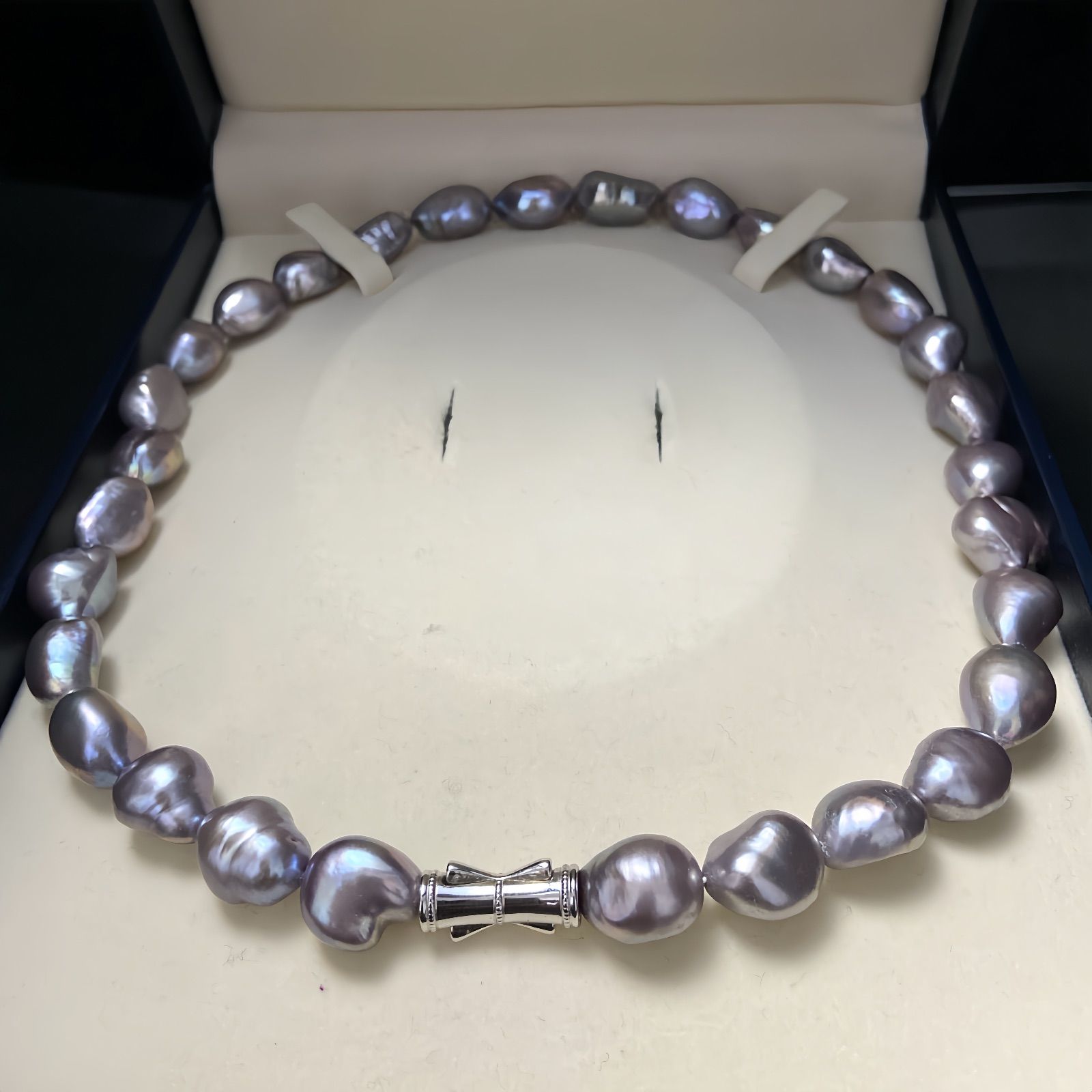 TASAKI パール ネックレス 本真珠 パープル 大珠 テリ強 タサキ 超希少