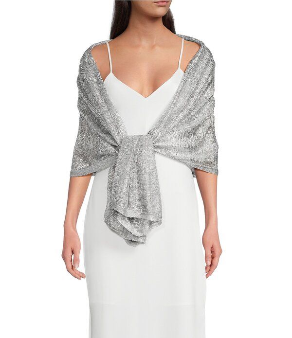 セザンヌ レディース アクセサリー マフラー・ストール・スカーフ Cezanne Textured Accord Evening Wrap Silver シルバー