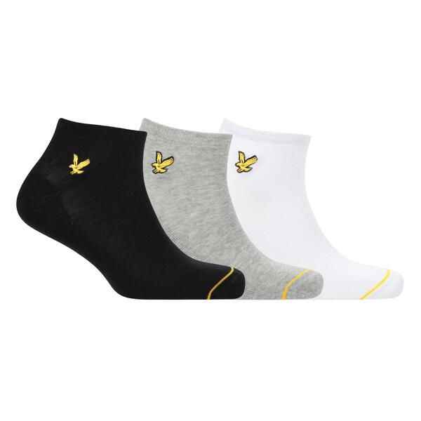 ライルアンドスコット メンズ アンダーウェア 靴下 アンクル Lyle and Scott Mens Trainer Ankle Socks WhiteGreyBlck ホワイト 6,530円