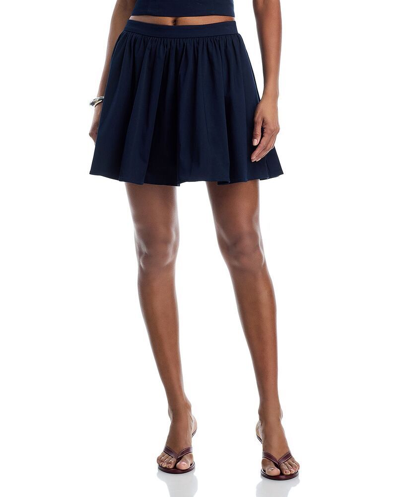 フレンチコネクション レディース ボトムスカート ミニ Tシャツ FRENCH CONNECTION Sateen Weave Flare Mini Skirt Marine