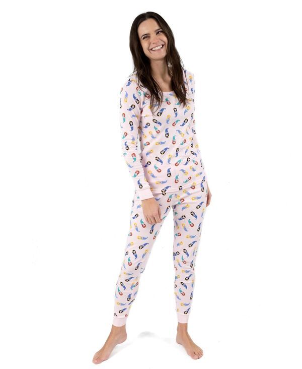 レベレット レディース アンダーウェア ナイトウェア プリント パンツ シャツ コットン Leveret Womens Matching Family TwoPiece Cotton Long Sle