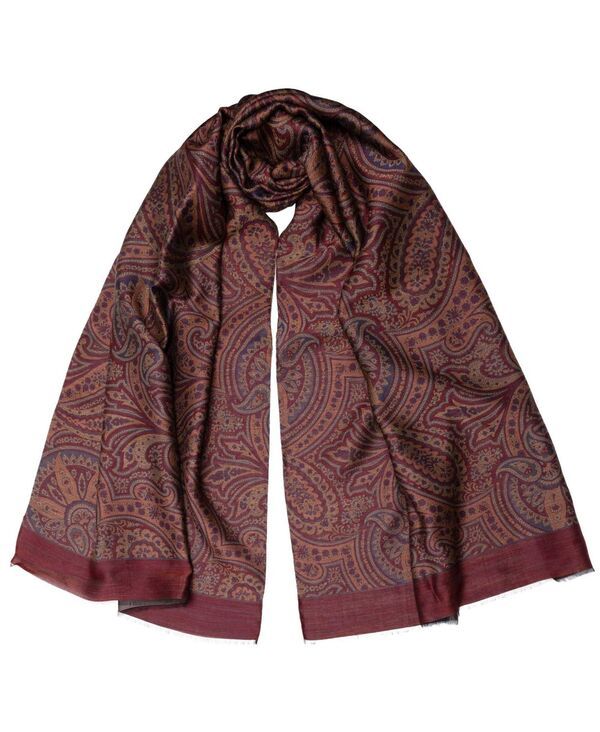 エリザベッタ メンズ アクセサリー マフラー・ストール・スカーフ ウール シルク Elizabetta Mens Leone Wool Silk Scarfor Men Burgundy バーガンディ