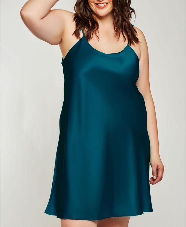 アイコレクション レディース アンダーウェア ナイトウェア プラスサイズ サテン iCollection Plusize Ultra Soft Satin Chemise Lingerie with
