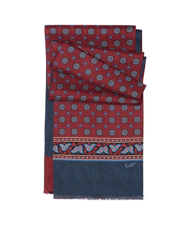 エリザベッタ メンズ アクセサリー マフラー・ストール・スカーフ シルク Elizabetta Mens Volterra Silk Scarfor Men Dark red レッド