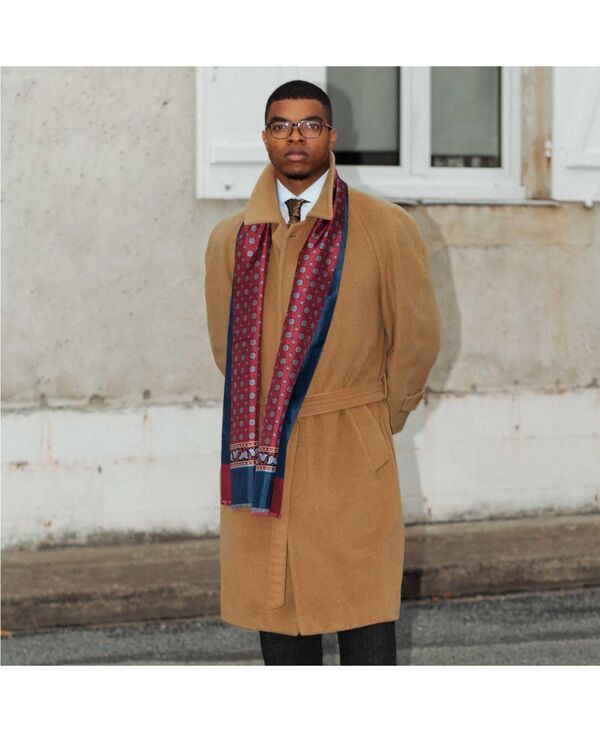 エリザベッタ メンズ アクセサリー マフラー・ストール・スカーフ シルク Elizabetta Mens Volterra Silk Scarfor Men Dark red レッド