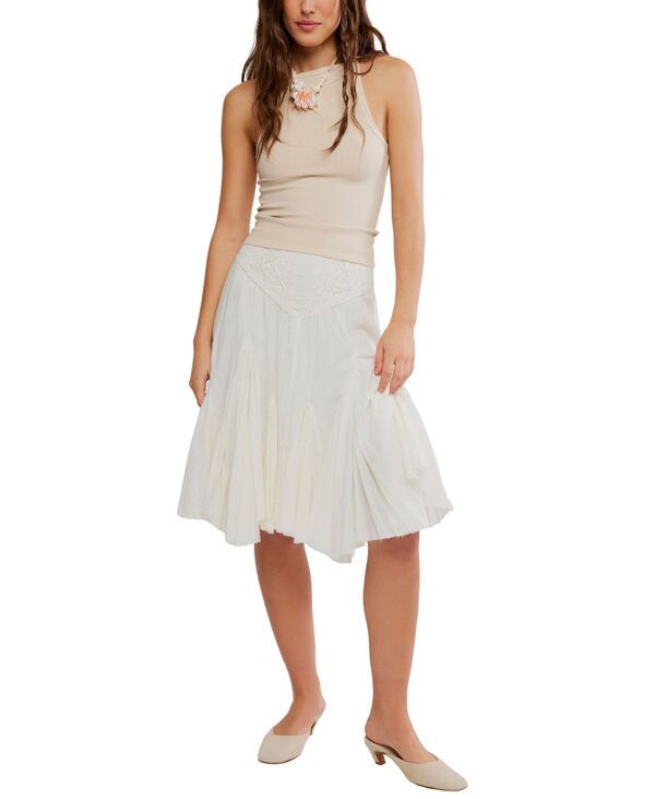 フリーピープル レディース ボトムスカート ミディ Free People Womens Frida Godet PullOn Midi Skirt Ivory アイボリー