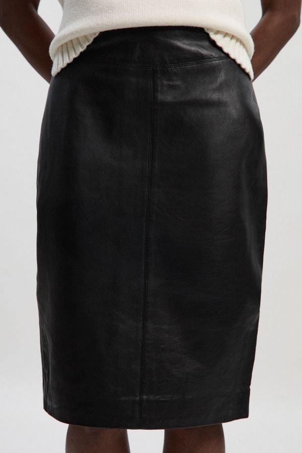 カレンミレン レディース ボトムスカート レザー Karen Millen Leather Signature Pencil Skirt Black ブラック