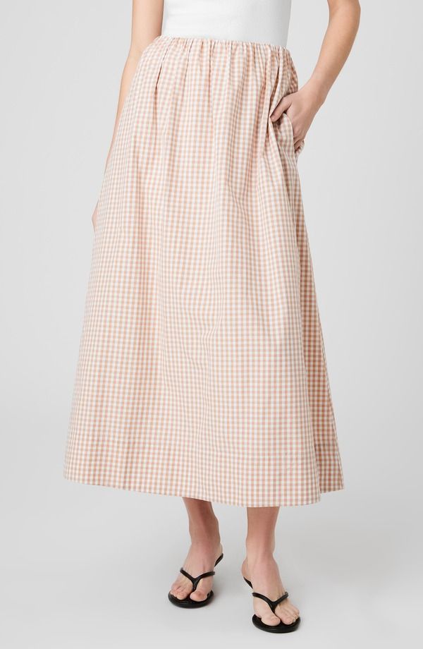 フレンチコネクション レディース ボトムスカート ギンガムチェック マキシ ギンガム French Connection Ginghamaxi Skirt PETITE GINGHAM ALMOND