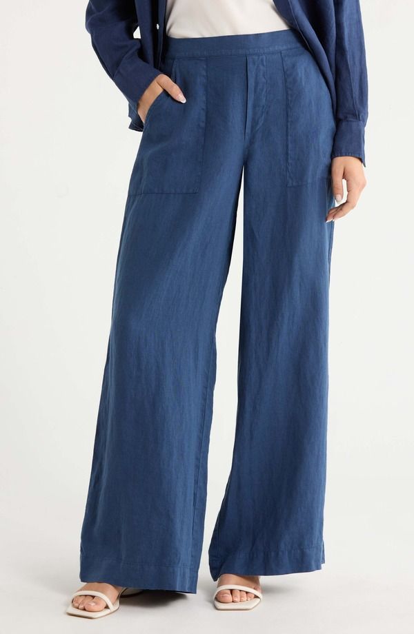 フランク ＆ アイリーン レディース ボトムス レギンス ワイドレッグ パンツ リネン Frank Eileen Patch Pocket PullOn Wide Leg Linen Pants NA 49,080円