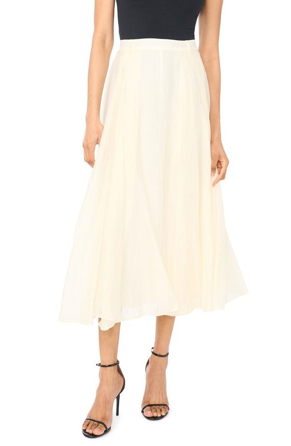 ヴィンスカムート レディース ボトムスカート プチ ミディ Vince Camuto Godet Midi Skirt Petite Regular NEW IVORY アイボリー