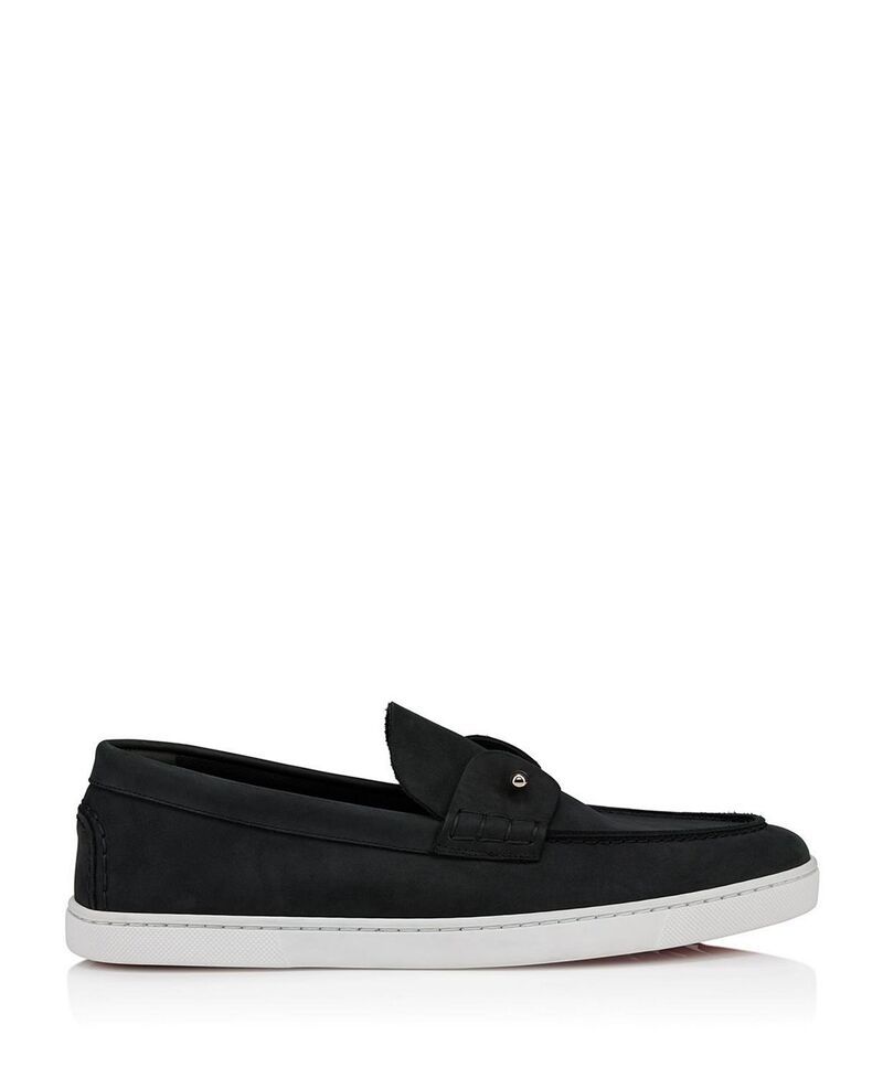 クリスチャン・ルブタン メンズ シューズ スリッポン・ローファー Christian Louboutin Mens Chambeliboat Bateau Loafers Black ブラック