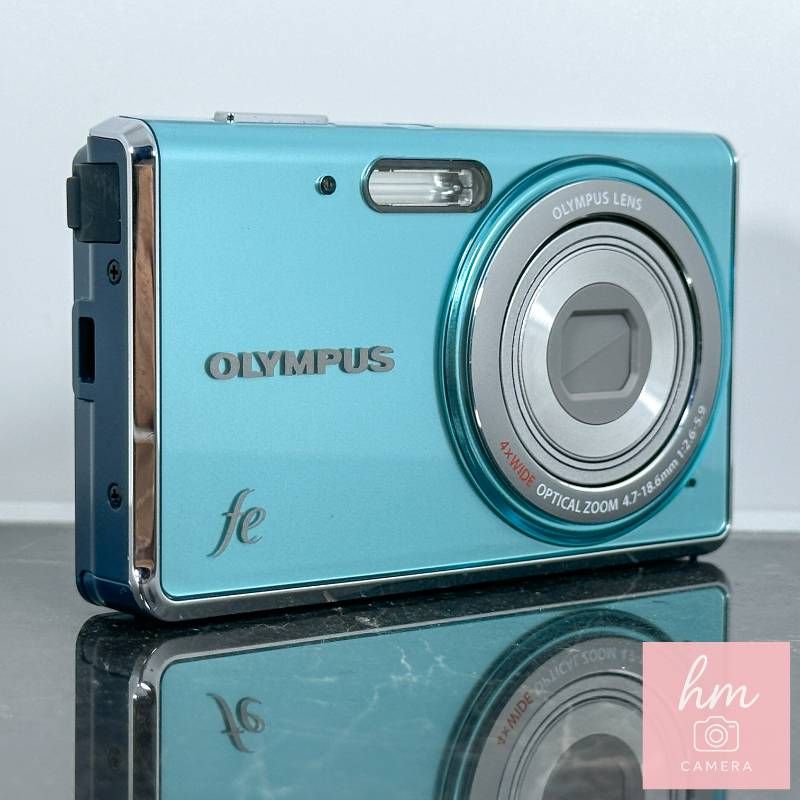 美品】OLYMPUS FE-4020 ライトブルー 1400万画素 光学4倍ズーム 広角