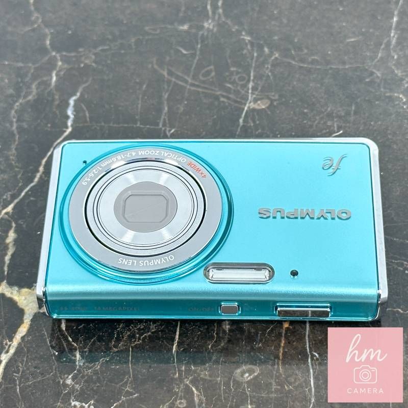 美品】OLYMPUS FE-4020 ライトブルー 1400万画素 光学4倍ズーム 広角