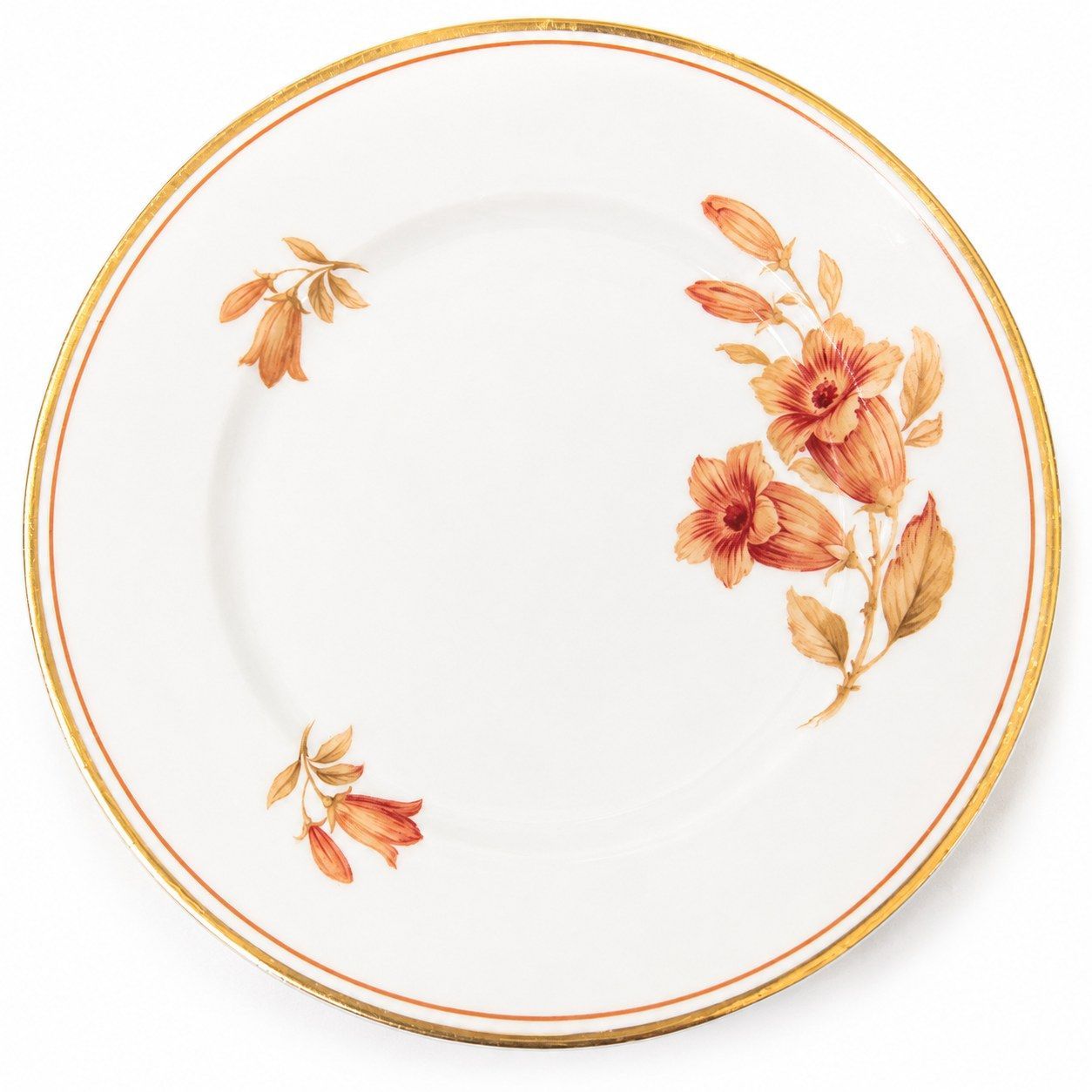 ARABIA アラビア ヴィンテージ スーププレート 深皿 花柄 金彩 約7cm