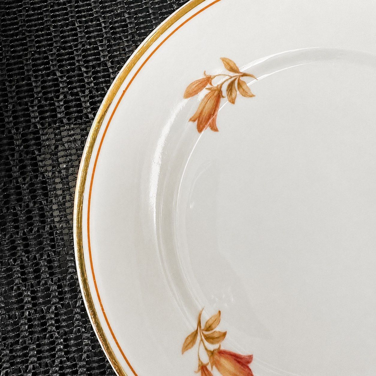 ARABIA アラビア ヴィンテージ スーププレート 深皿 花柄 金彩 約7cm