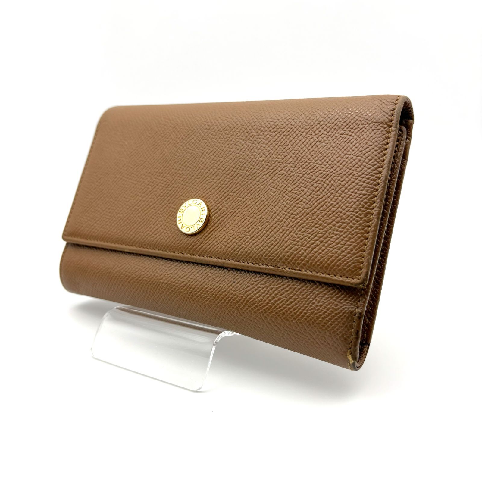 【 美品 】BVLGARI　ブルガリ　クラシコ　三つ折り財布　レザー　キャメル 8,208円