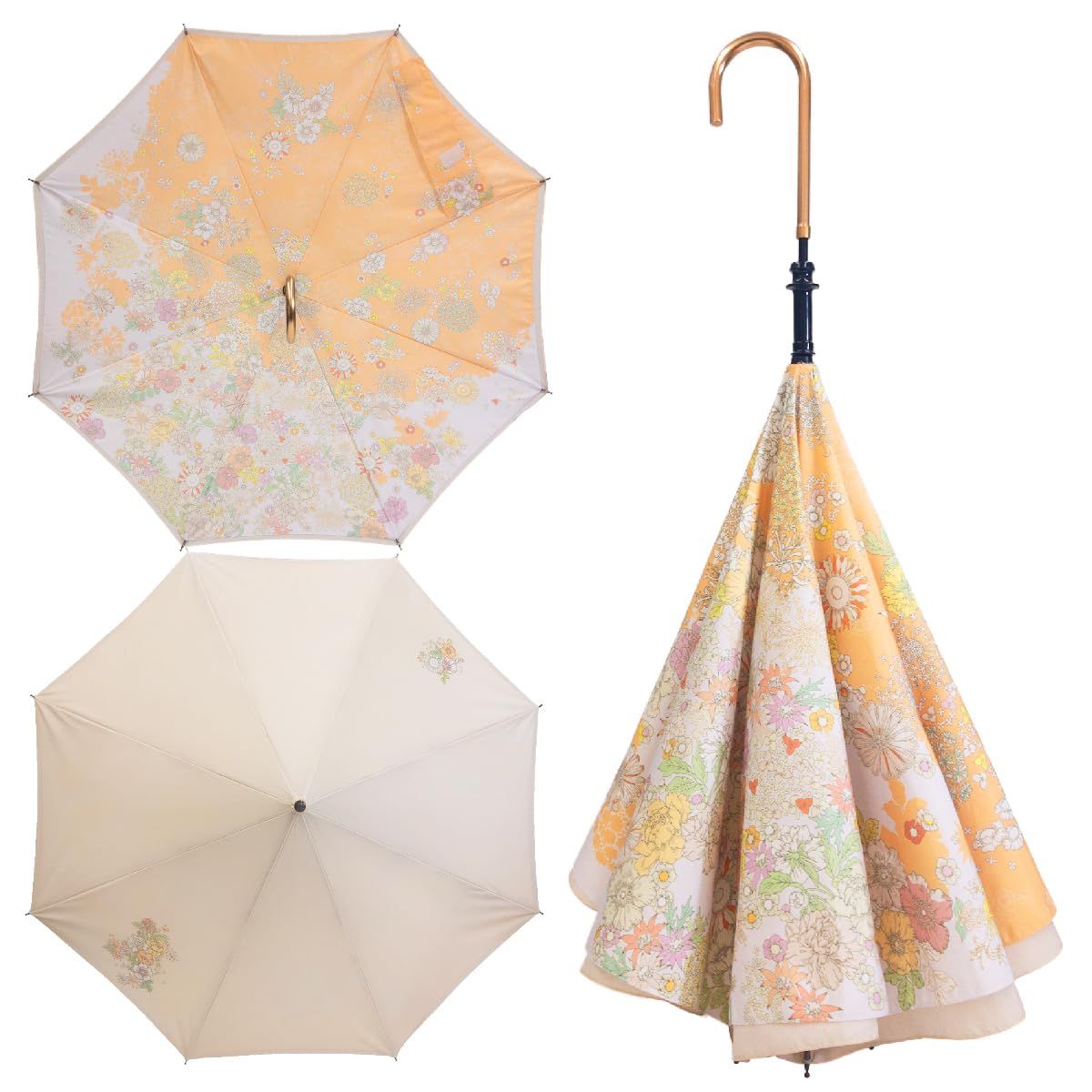 【 CARRY saKASA キャリーサカサ Flora Model フローラモデル 】 逆さ傘 レディース 軽量 晴雨兼用 傘 日傘 長傘 さかさ傘 自立する 逆折り式傘 ファッション 濡れない UVカット99% 超撥水 360g プレゼント おしゃれ 可愛 12,000円
