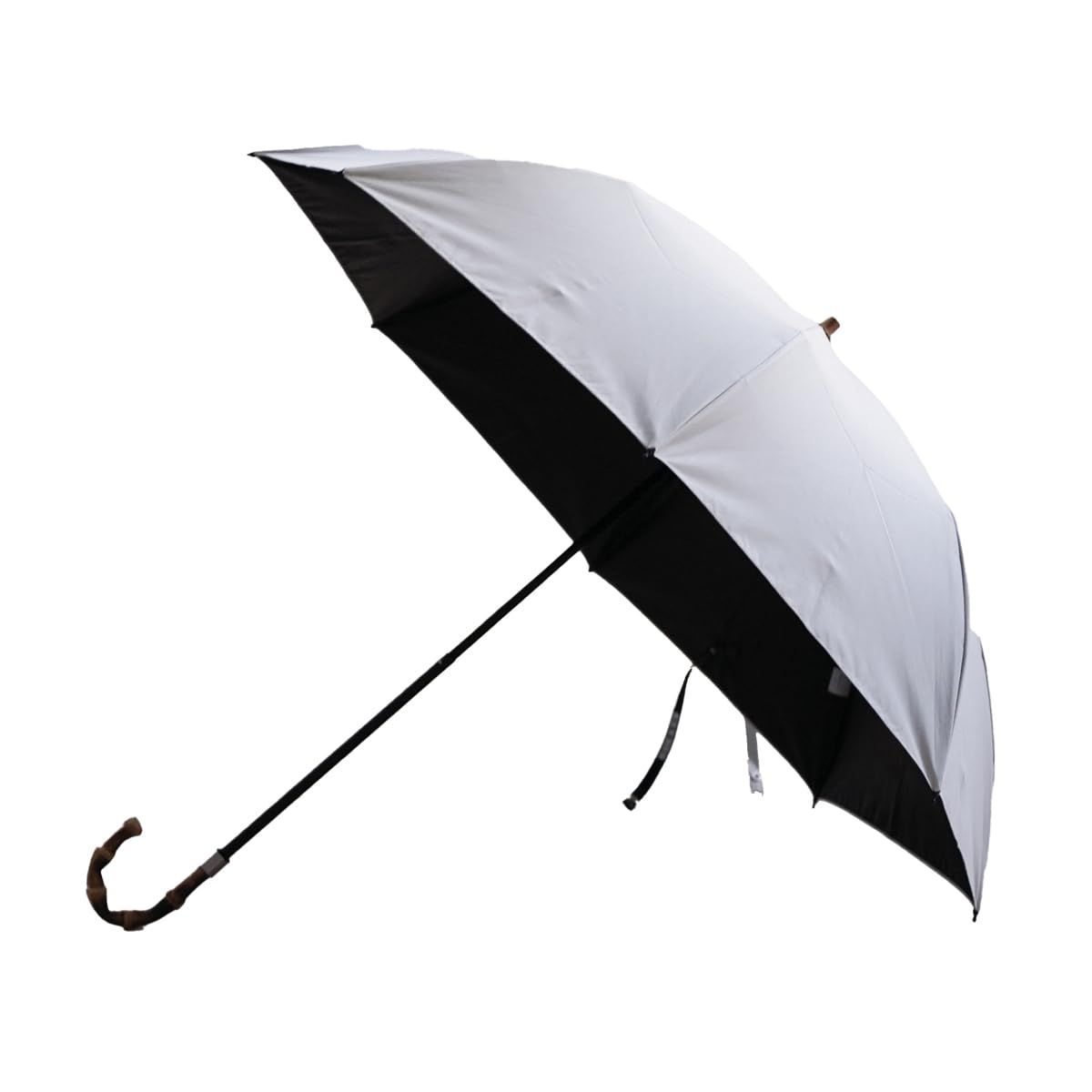 日本製 1級遮光 晴雨兼用 折り畳み傘 2WAY仕様 たたまずに持ち運べる 2段折 50ｃｍ 8本骨 遮光率100% UVカット率99.9%以上 遮熱率50％以上 小宮商店 コットンローン50cm (オフホワイト)
