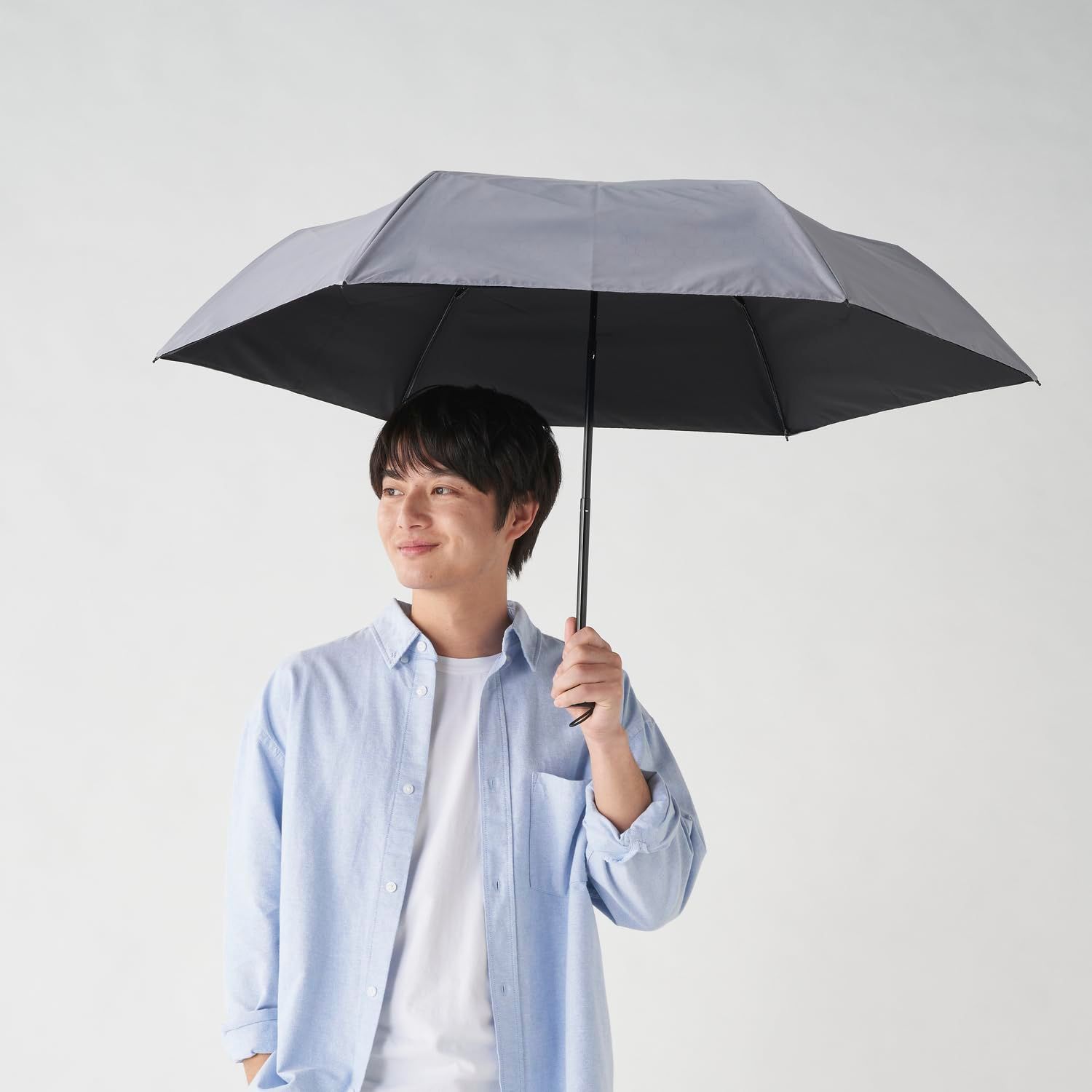 [estaa(エスタ)] ハニカム断熱パラソル 遮光100 UV 晴雨兼用 日傘 折りたたみ傘 遮熱 遮光 55cm プレーン 30247 ブラック