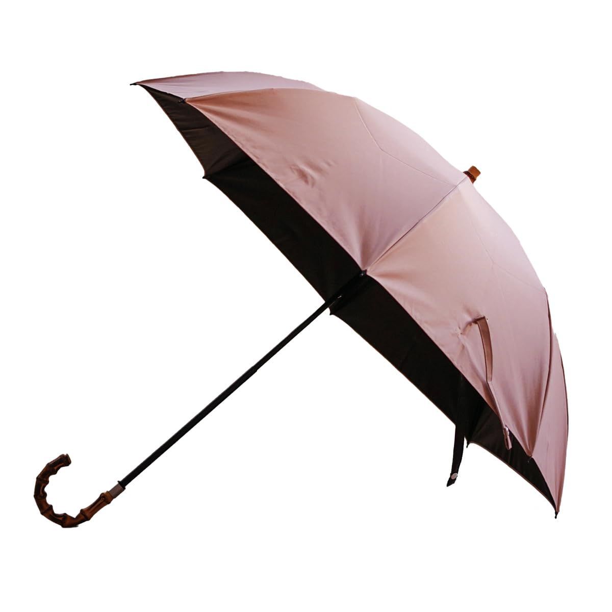 日本製 1級遮光 晴雨兼用 折り畳み傘 2WAY仕様 たたまずに持ち運べる 2段折 50ｃｍ 8本骨 遮光率100% UVカット率99.9%以上 遮熱率50％以上 小宮商店 コットンローン50cm (ピンクグレー)