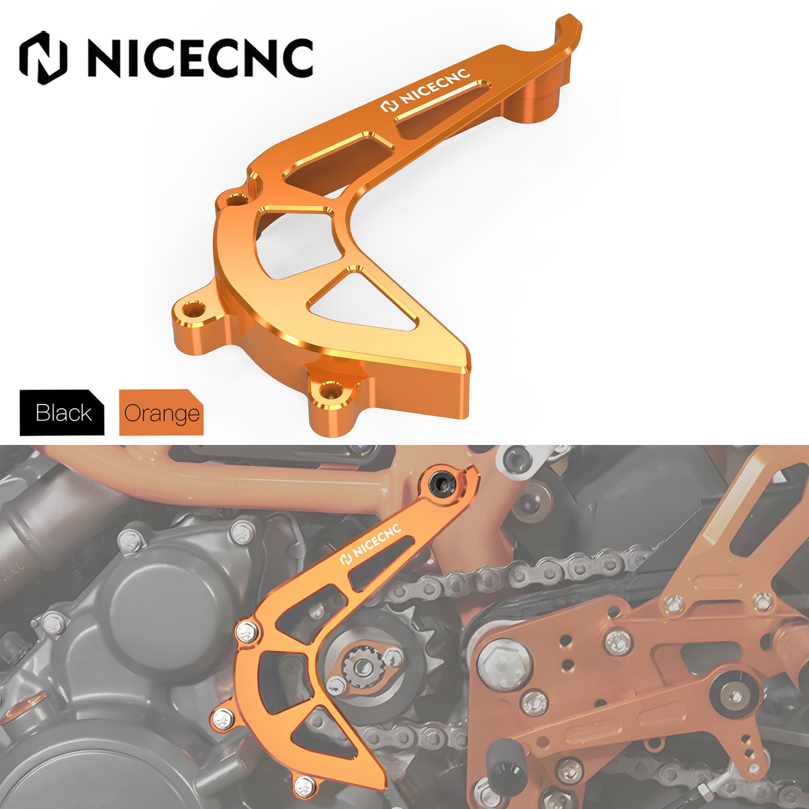 バイク NICECNC KTM 390デューク 390アドベンチャー対応 スプロケットカバー チェーンガード