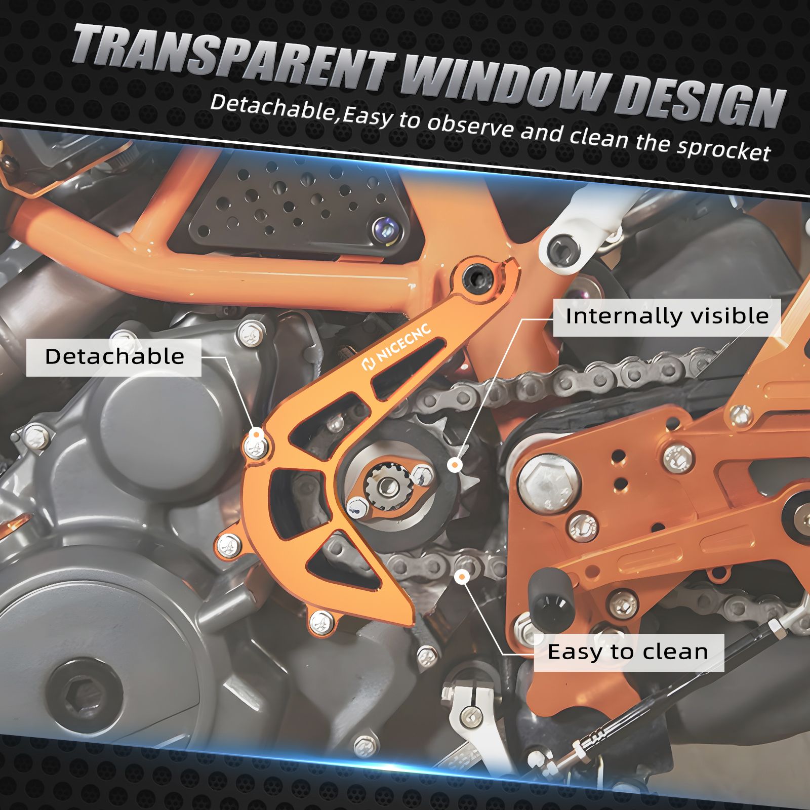 バイク NICECNC KTM 390デューク 390アドベンチャー対応 スプロケットカバー チェーンガード