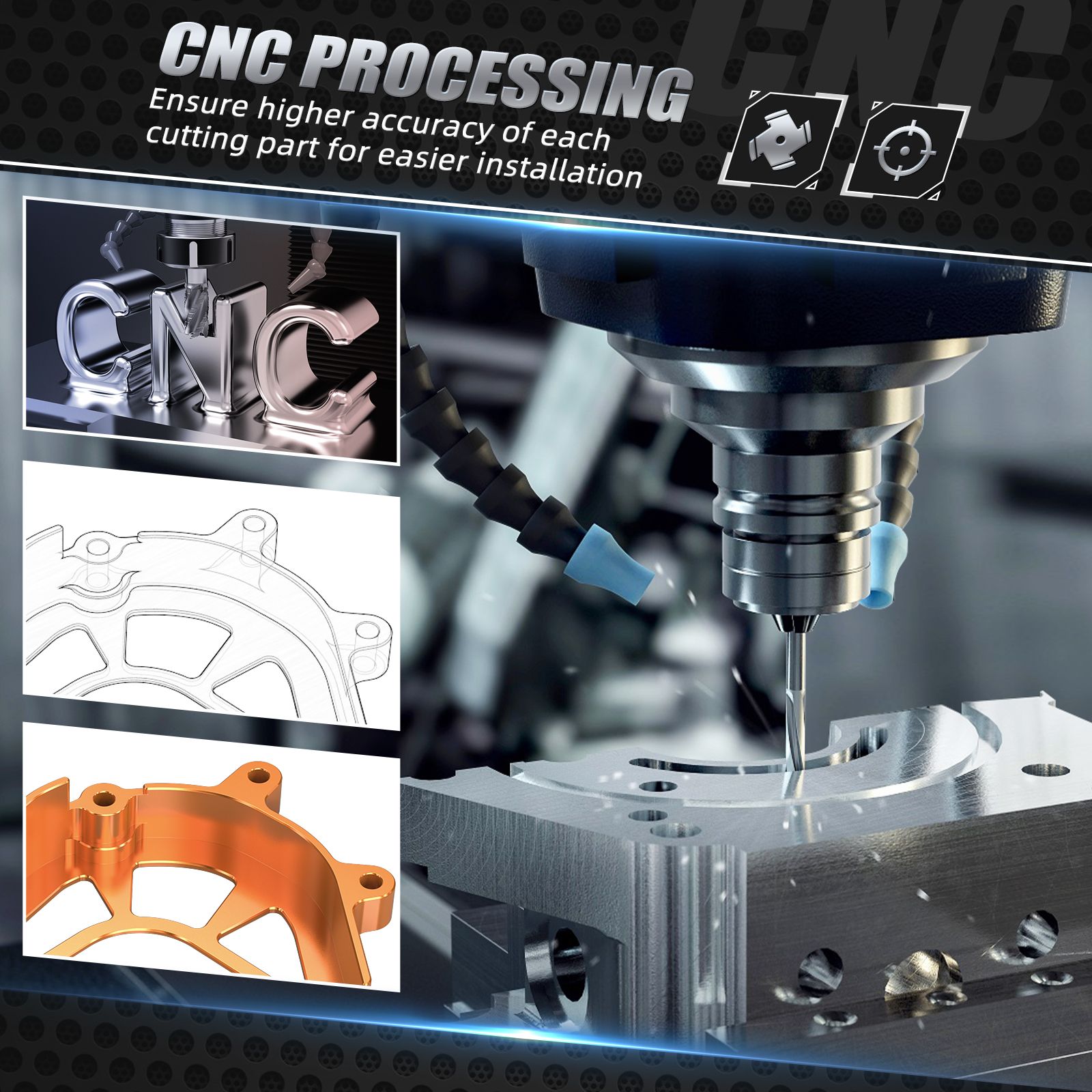 バイク NICECNC KTM 390デューク 390アドベンチャー対応 スプロケットカバー チェーンガード