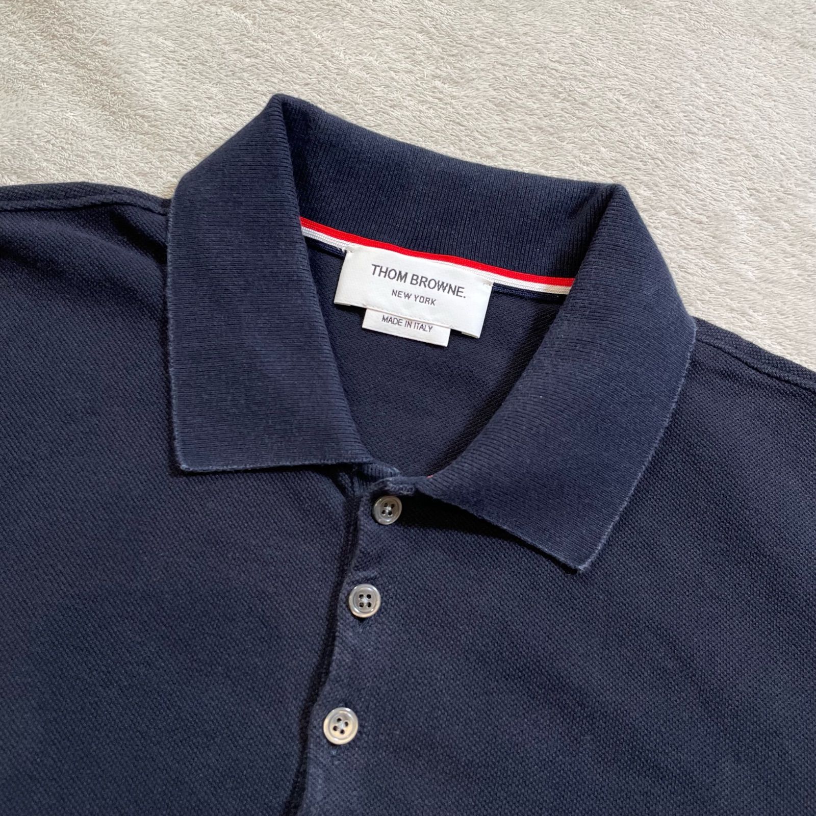極美品 トムブラウン THOM BROWNE ポロシャツ 半袖 サイド4bar